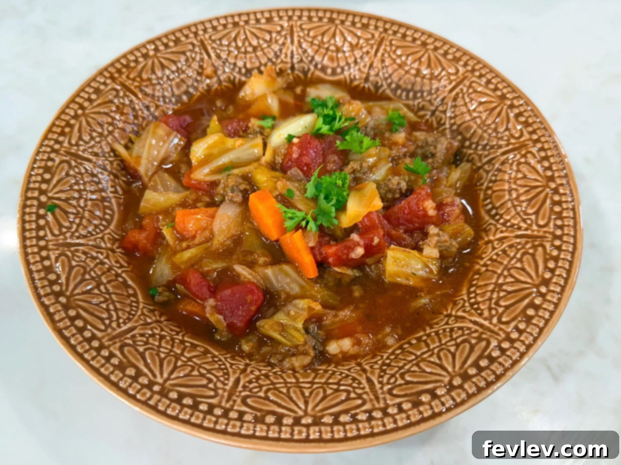 Slow Cooker Cabbage Roll Bake 2 Cabbage roll casserole in a bowl