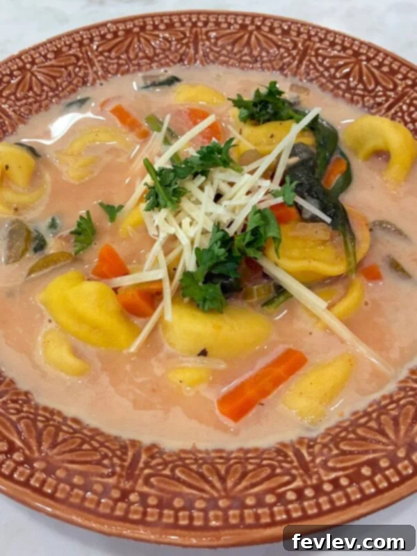 Creamy Tortellini Vegetable Soup