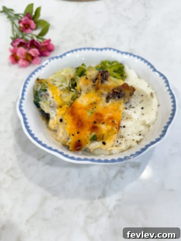 Broccoli Alfredo Casserole with Ground Beef
